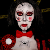 Lentes de contacto de color negro con diseño de telaraña de Halloween